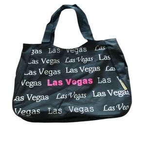 Las Vegas Canvas Tote Bag with zipper closure